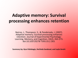 Adaptive memory: Survival processing enhances