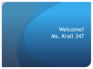 Welcome Back!!! Ms. Krall 347