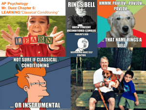 PSYCH CLASSICAL-CONDITIONING