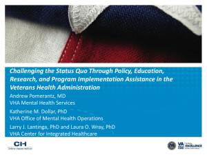 Veterans Health Administration - Collaborative Family Healthcare