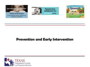 Prevention and early intervention services