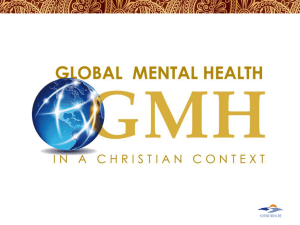 Seven principles of Mental Health in a Christian Context