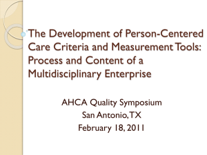 The Development of Person-Centered Care Criteria and