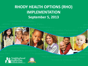 RHODY HEALTH OPTIONS - Neighborhood Health Plan of Rhode