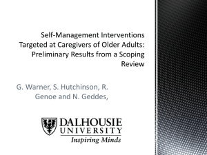 Self-Management for Older Adults & Their Caregivers