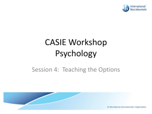 Teaching the Options - IB-Psychology