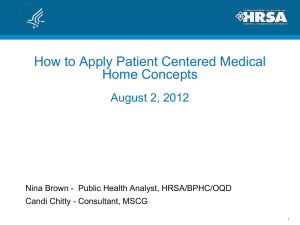How to Apply Patient Centered Medical Home Concepts