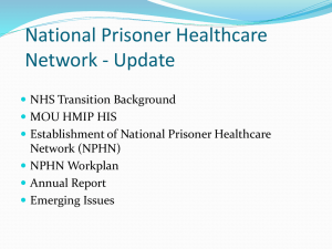 National Prisoner Healthcare Network - Update