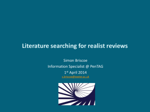 Literature searching for realist reviews: what Ray says and what I think