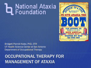 OCCUPATIONAL Therapy for Management of Ataxia