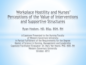 Workplace Hostility and Nurses* Perceptions of the Value of