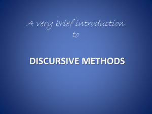 DISCURSIVE METHODS - Researcher Education Programme