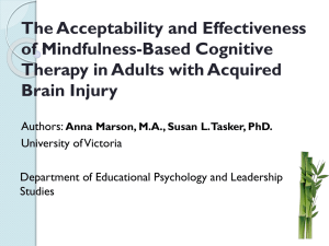 Mindfulness-Based Cognitive Therapy Treatment in Acquired Brain