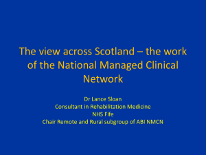 Dr Lance Sloan - Scottish Head Injury Forum