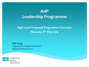 Will Young - AHP Leadership Programme Overview (MS Powerpoint