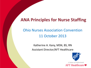 ANA Principles for Nurse Staffing