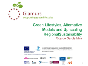 Green Lifestyles, Alternative Models and Up-scaling