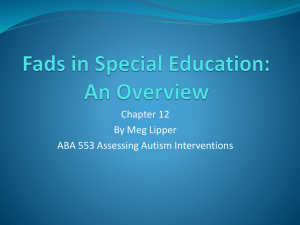 Fads in Special Education: An Overview