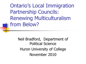 Ontario`s LIP Councils: Renewing Multiculturalism from Below?
