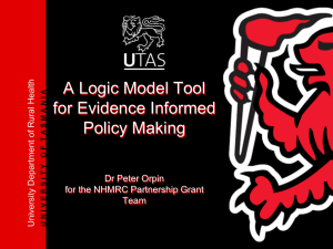 A Logic Model Tool for Evidence Informed Policy Making