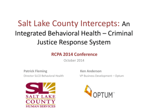 Salt Lake County Intercepts: An Integrated Behavioral Health