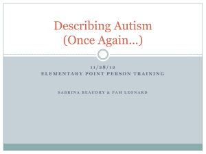 Describing Autism...Cognitive Processes 11.28.12