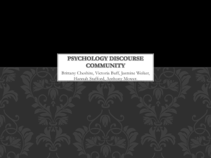 Psychology Discourse Community