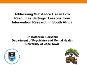 Sorsdahl Substance abuse in low resource settings