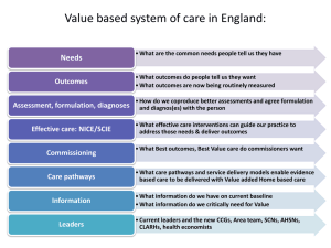 Geraldine Strathdee – Value based system of care in England