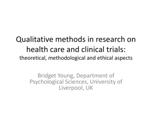 Qualitative methods in research on health care and clinical trials