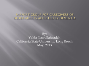 support group for caregivers of older adults affected by dementia