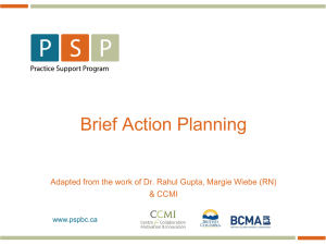 Brief Action Planning-Effective Patient Self Management