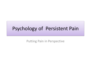 Psychology of Persistent Pain