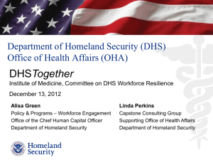 Presentation - DHS - Institute of Medicine