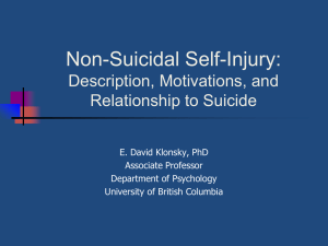 The Relationship Between Non-Suicidal Self