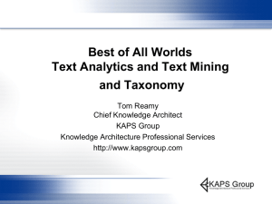 Taxonomy and Text Analytics