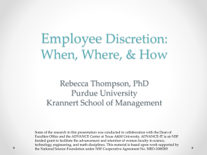 Employee Discretion: When. Where, and How (B. Thompson)