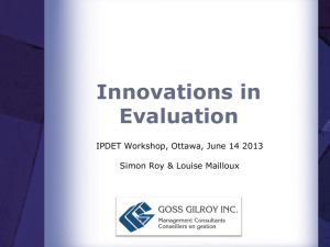 Innovations in Evaluation