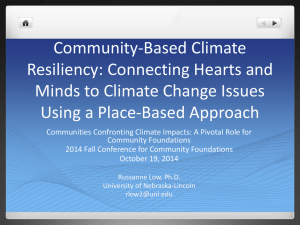 Community-based Climate Resiliency: Engaging Hearts and Minds
