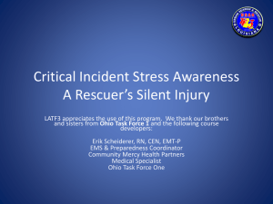Critical Incident Stress - Ohio Special Response Team