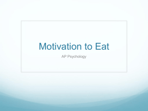 Slides: Motivation to Eat - AP Psychology-NWHS