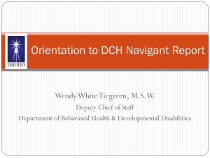 Orientation to DCH Navigant Report