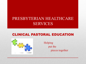 CLINICAL PASTORAL EDUCATION - The Archdiocese of Santa Fe