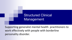Structured Clinical Management - Scottish Personality Disorder