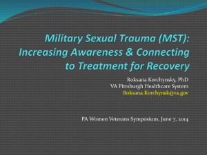 Military Sexual Trauma - Pennsylvania Department of Military and