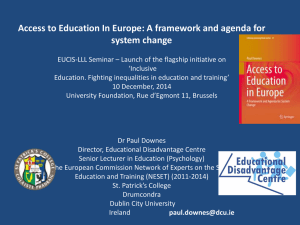 Paul Downes` presentation - `Access to Education in - Eucis-LLL