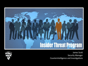 Insider Threat Program July 2013 - Florida Industrial Security