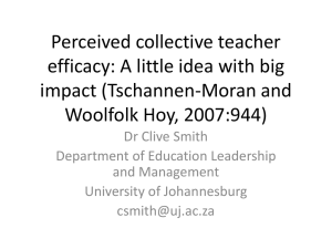 Collective teacher efficacy: A little idea with big impact