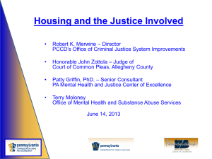 Housing and the Justice Involved - Pennsylvania Mental Health and