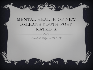 Mental Health of new orleans youth post